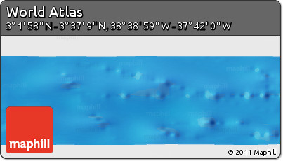 Shaded Relief Panoramic Map of the Area around 3° 19' 33" N, 38° 10' 29" W