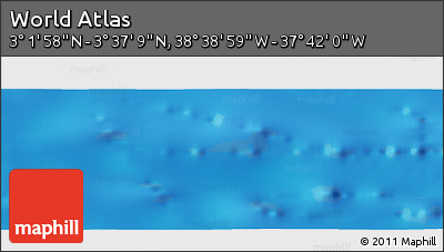 Shaded Relief Panoramic Map of the Area around 3° 19' 33" N, 38° 10' 29" W