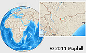 Shaded Relief Location Map of Dabel