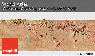Satellite Panoramic Map of the Area around 3° 19' 33" N, 39° 10' 29" E
