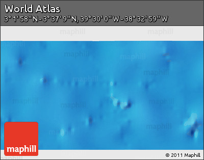 Shaded Relief 3D Map of the Area around 3° 19' 33" N, 39° 1' 29" W