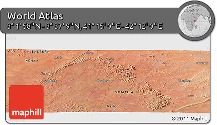 Satellite Panoramic Map of the Area around 3° 19' 33" N, 41° 43' 30" E