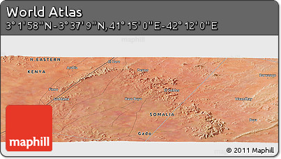Satellite Panoramic Map of the Area around 3° 19' 33" N, 41° 43' 30" E