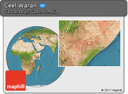 Satellite Location Map of Ceel Waran