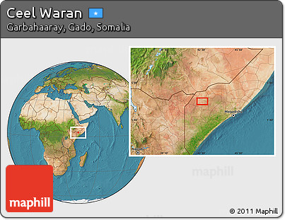Satellite Location Map of Ceel Waran