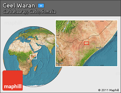 Satellite Location Map of Ceel Waran