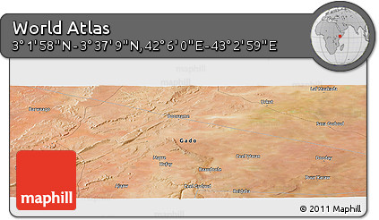 Satellite Panoramic Map of the Area around 3° 19' 33" N, 42° 34' 30" E
