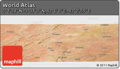 Satellite Panoramic Map of the Area around 3° 19' 33" N, 42° 34' 30" E