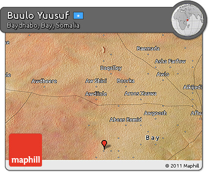 Satellite 3D Map of Buulo Yuusuf
