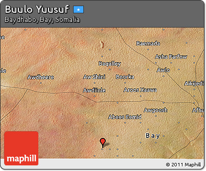 Satellite 3D Map of Buulo Yuusuf