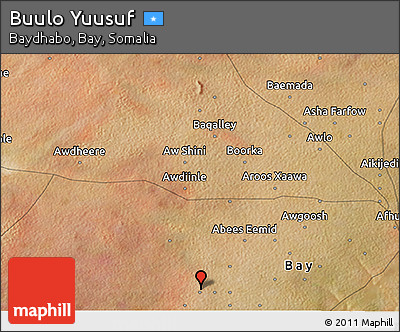 Satellite 3D Map of Buulo Yuusuf