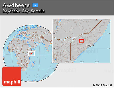 Gray Location Map of Awdheere