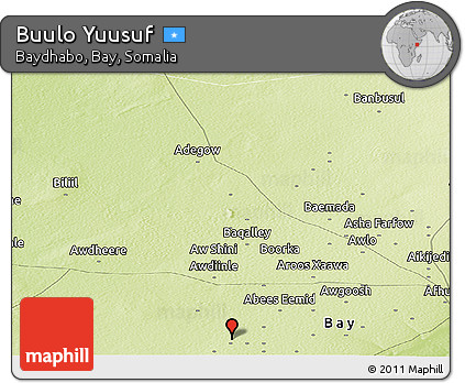 Physical Panoramic Map of Buulo Yuusuf