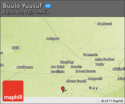 Physical Panoramic Map of Buulo Yuusuf