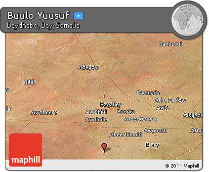 Satellite Panoramic Map of Buulo Yuusuf