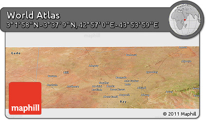 Satellite Panoramic Map of the Area around 3° 19' 33" N, 43° 25' 29" E