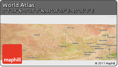 Satellite Panoramic Map of the Area around 3° 19' 33" N, 45° 7' 30" E