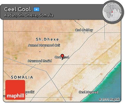 Satellite 3D Map of Ceel Gool
