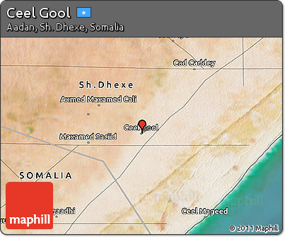 Satellite 3D Map of Ceel Gool