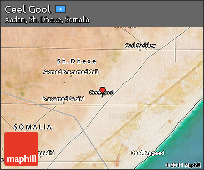 Satellite 3D Map of Ceel Gool