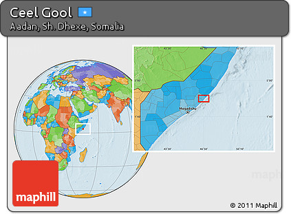 Political Location Map of Ceel Gool