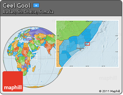 Political Location Map of Ceel Gool