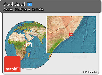 Satellite Location Map of Ceel Gool