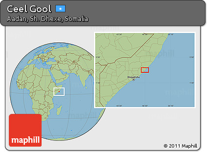 Savanna Style Location Map of Ceel Gool