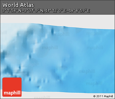 Shaded Relief 3D Map of the Area around 3° 19' 33" N, 47° 40' 29" E
