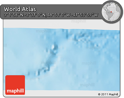 Physical 3D Map of the Area around 3° 19' 33" N, 48° 22' 30" W
