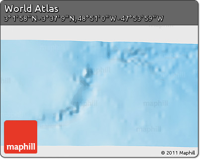 Physical 3D Map of the Area around 3° 19' 33" N, 48° 22' 30" W
