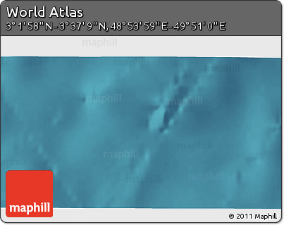 Satellite 3D Map of the Area around 3° 19' 33" N, 49° 22' 30" E