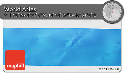 Physical Panoramic Map of the Area around 3° 19' 33" N, 49° 22' 30" E