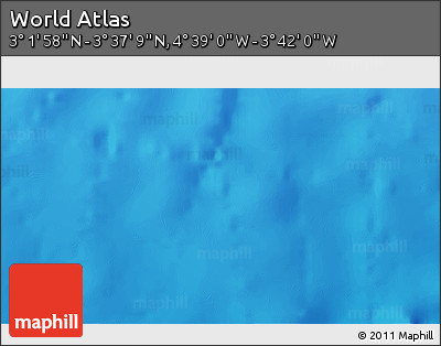 Shaded Relief 3D Map of the Area around 3° 19' 33" N, 4° 10' 30" W