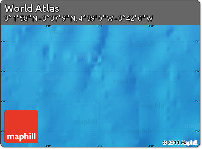 Shaded Relief Map of the Area around 3° 19' 33" N, 4° 10' 30" W