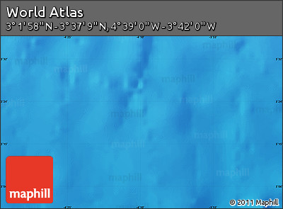 Shaded Relief Map of the Area around 3° 19' 33" N, 4° 10' 30" W