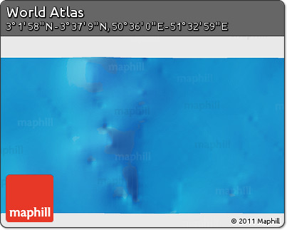 Physical 3D Map of the Area around 3° 19' 33" N, 51° 4' 30" E