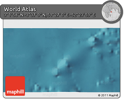 Satellite 3D Map of the Area around 3° 19' 33" N, 51° 55' 29" E