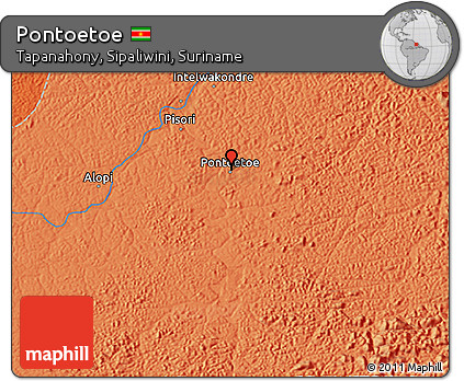 Political 3D Map of Pontoetoe