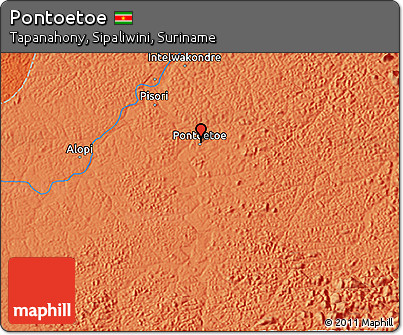 Political 3D Map of Pontoetoe