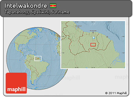 Savanna Style Location Map of Intelwakondre, hill shading