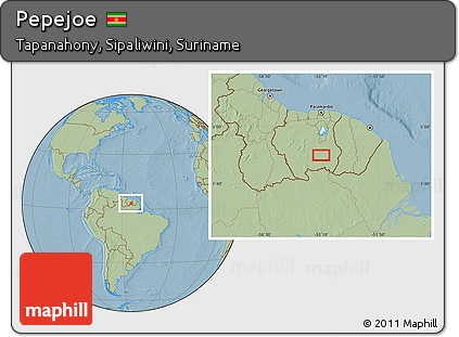 Savanna Style Location Map of Pepejoe, hill shading