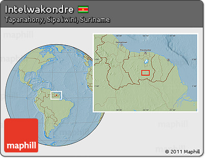 Savanna Style Location Map of Intelwakondre, hill shading