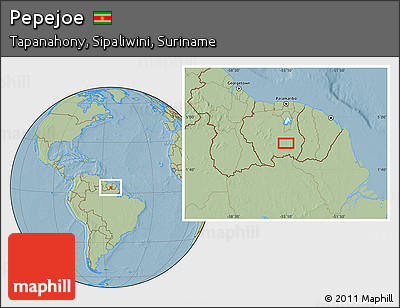 Savanna Style Location Map of Pepejoe, hill shading