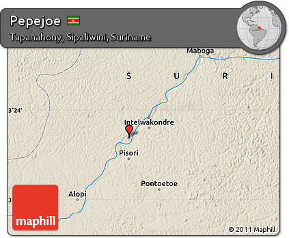 Shaded Relief Map of Pepejoe