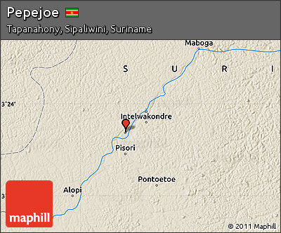 Shaded Relief Map of Pepejoe