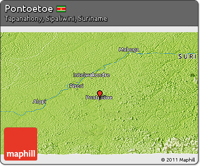 Physical Panoramic Map of Pontoetoe