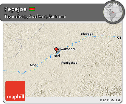 Shaded Relief Panoramic Map of Pepejoe