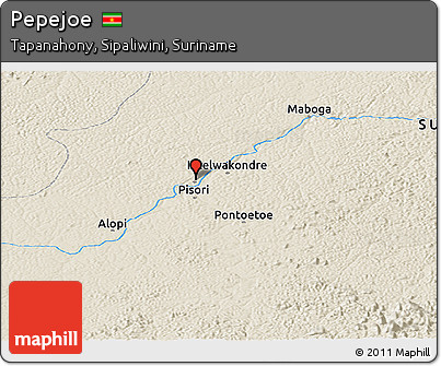 Shaded Relief Panoramic Map of Pepejoe