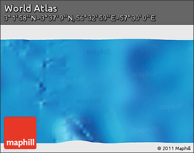Physical 3D Map of the Area around 3° 19' 33" N, 57° 1' 29" E